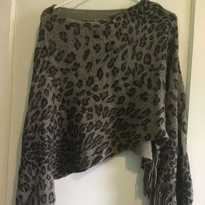 Grey Animal Print Shawl